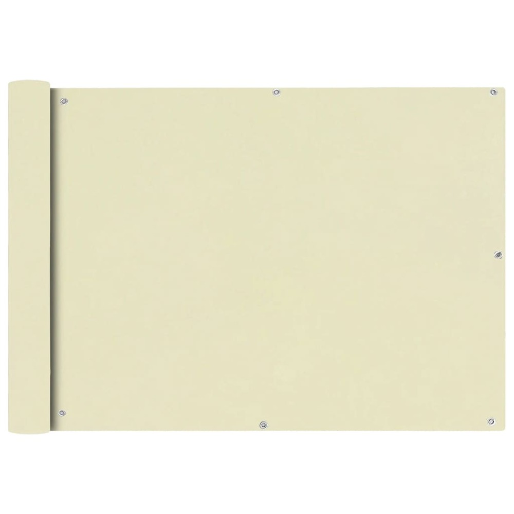 Écran de balcon brise pare vue protection confidentialité en tissu oxford 75 x 600 cm crème