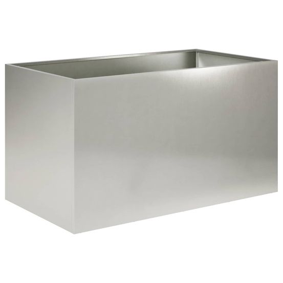 Cache-pot de jardin argenté 100 x 50 x 50 cm acier inoxydable