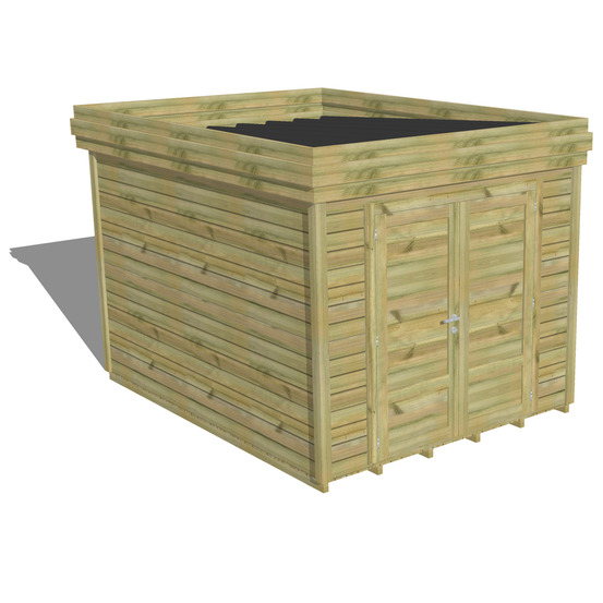 Abri de jardin bois pin traité autoclave 27mm - 2,64x3,44m / 9m2 - bac acier - plancher bois