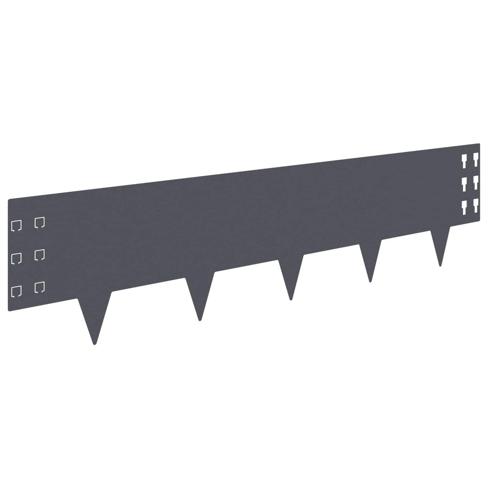 Bordure de pelouse 30 pc 100 x 25 cm acier anthracite