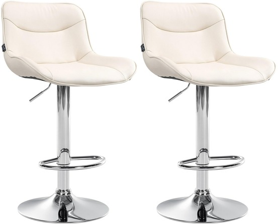 Lot de 2 tabourets de bar vonore simili cuir chromé