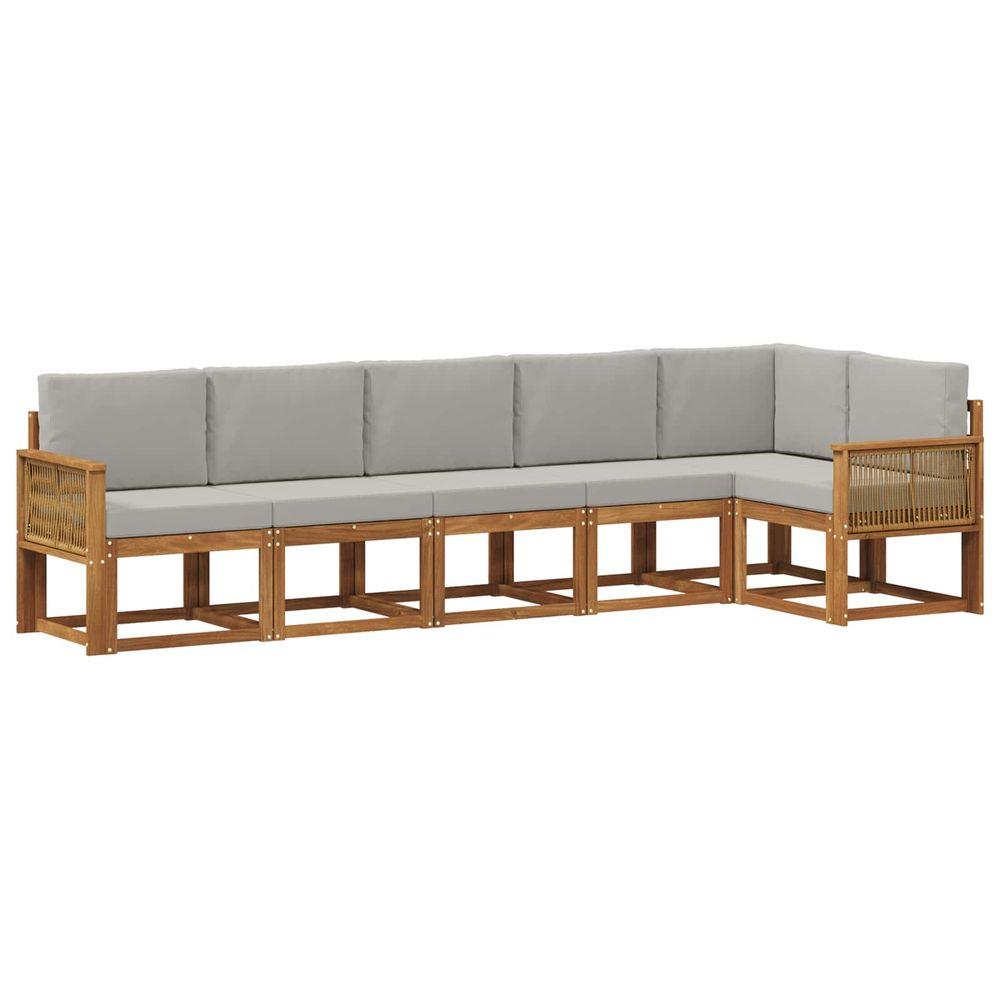 Ensemble de canapés d'extérieur 6 pc naturel et gris clair