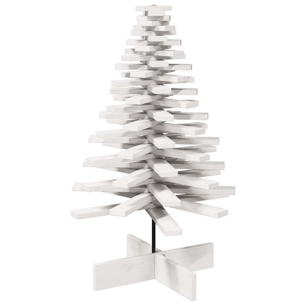 Arbre de noël en bois pour décoration blanc 100 cm pin massif