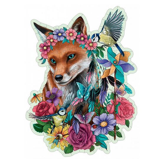 Puzzle en bois - renard coloré - 150 pcs