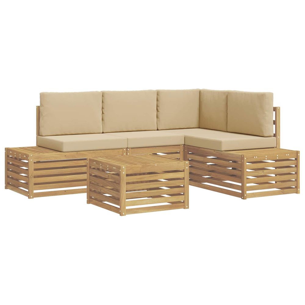 Ensemble de canapés d'extérieur avec coussin 5 pièce blanc
