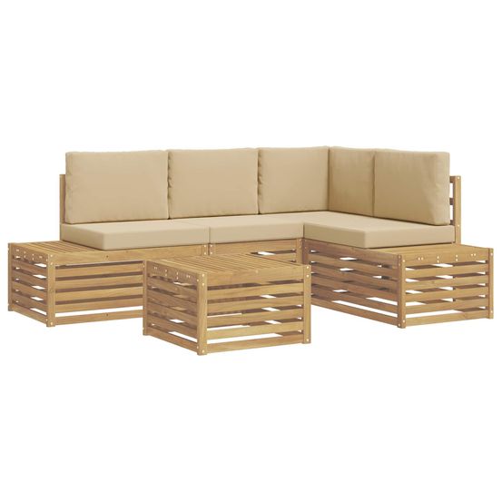 Ensemble de canapés d'extérieur avec coussin 5 pièce blanc