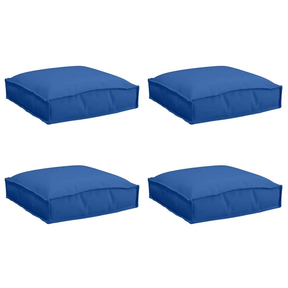 Coussin 4 pc tissu oxford bleu royal 40 x 40 x 8 cm