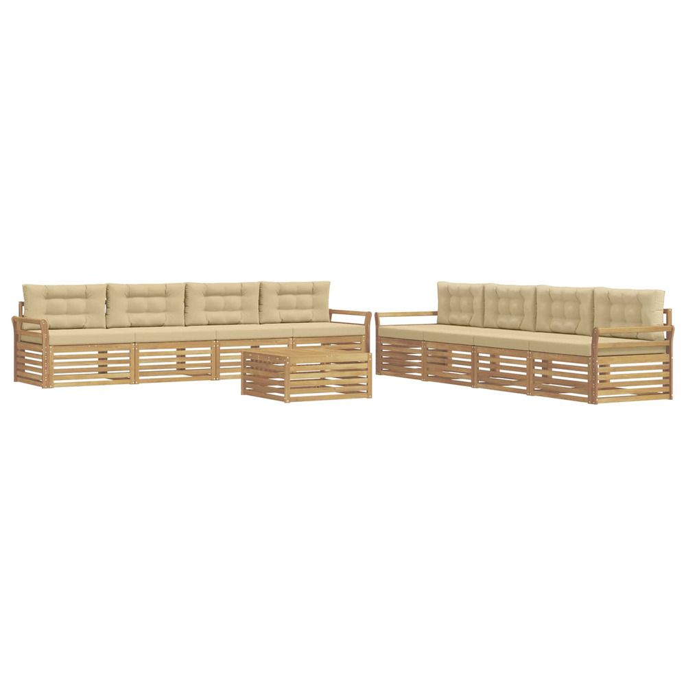 Ensemble de canapés d'extérieur 9 pc blanc et beige