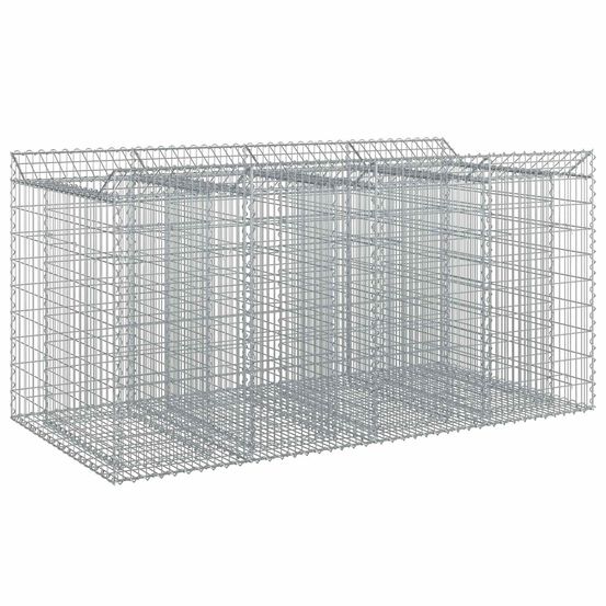 Lit surélevé gabion 2 pc 200 x 100 x 100 cm acier galvanisé