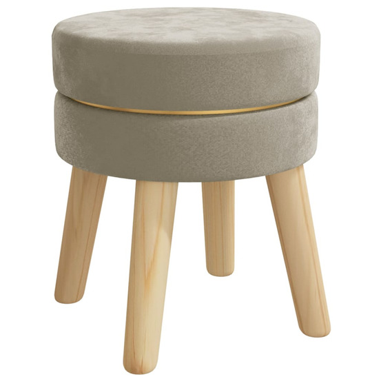 Tabouret rond gris foncé velours