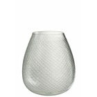 Vase à carreaux en verre transparent 26x26x32 cm