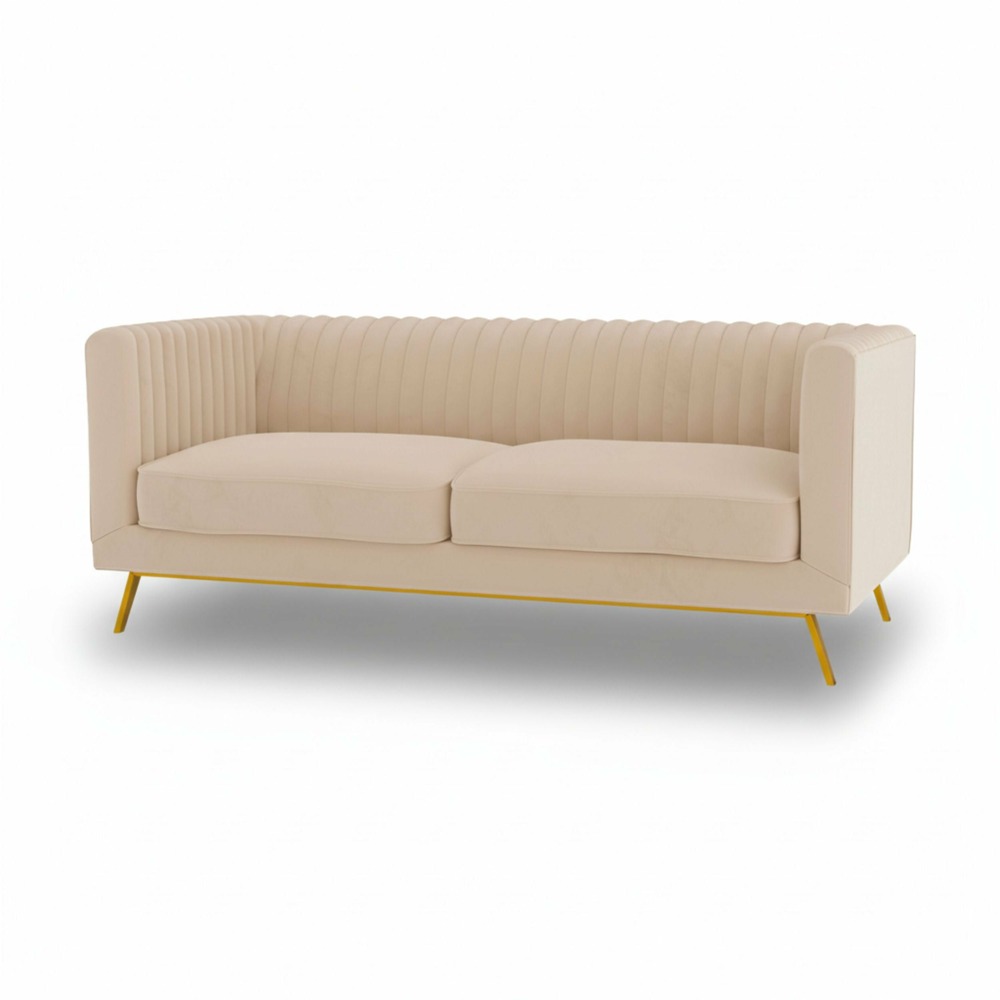 Gatsby-canapé 2 places en velours beige