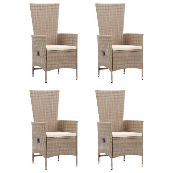Ensemble à manger de jardin 5 pcs beige