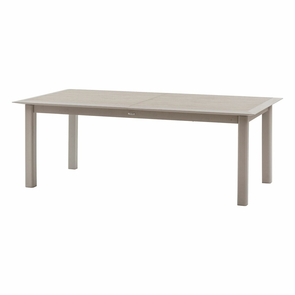 Table de jardin extensible en aluminium effet bois 12 places allure - grège et avoine