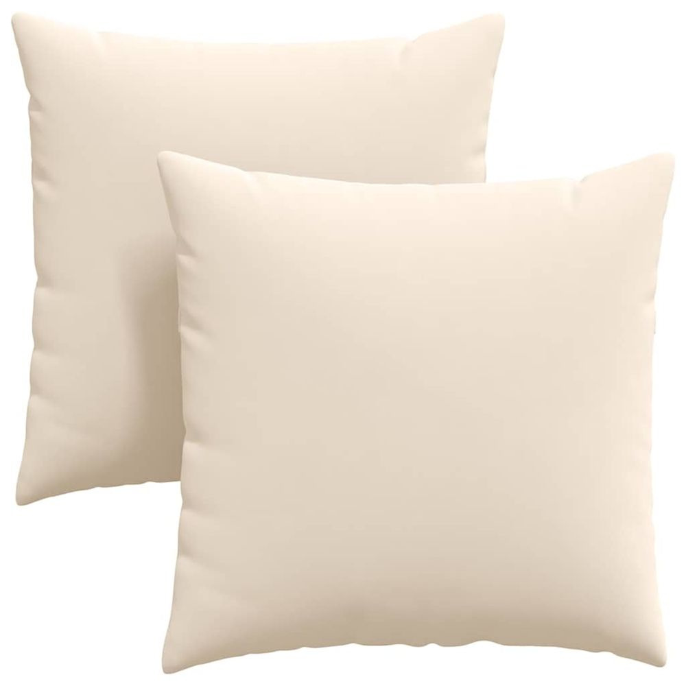 Coussins de canapé 2 pc tissu beige 80 x 80 cm