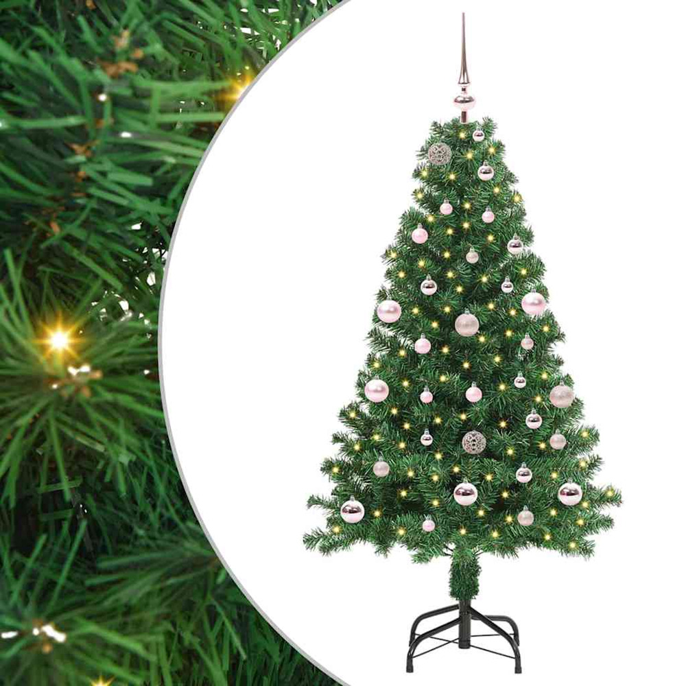 Sapin de noël artificiel vert 150 cm pvc, acier et plastique