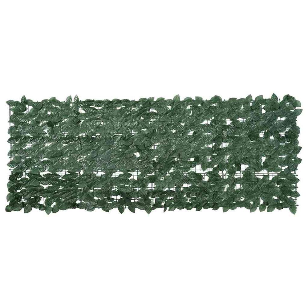 Écran de balcon avec feuilles vert foncé 200x75 cm