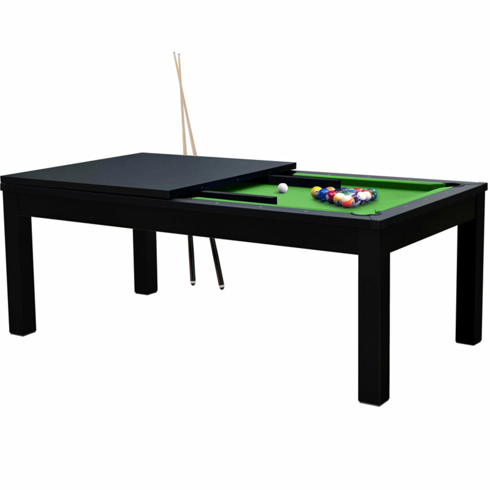 Eddie-table de billard convertible noire tapis vert