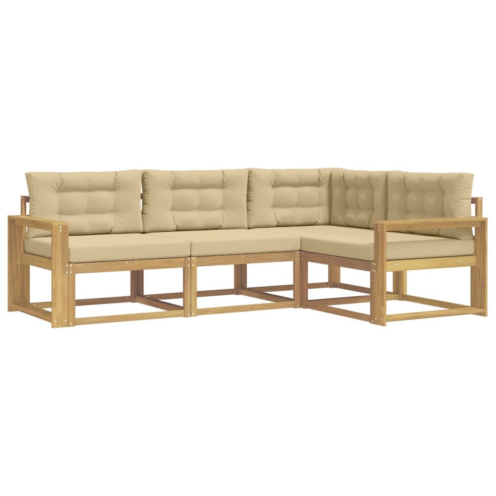 Ensemble de canapés d'extérieur 3 pc blanc et beige polyester