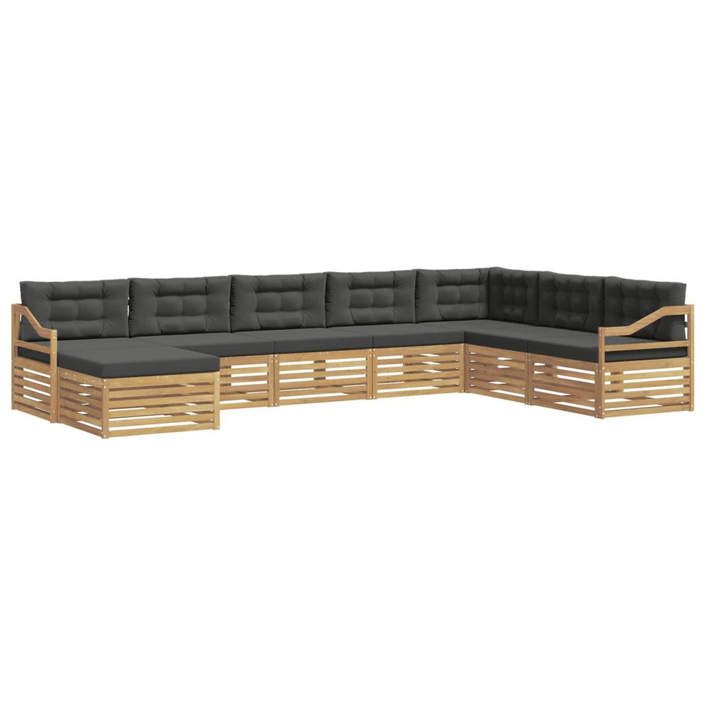 Ensemble de canapés d'extérieur 8 pc blanc et anthracite