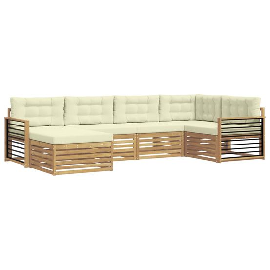 Ensemble de canapés d'extérieur 6 pc blanc et crème polyester
