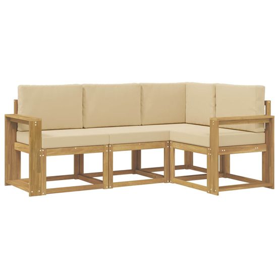 Ensemble de canapés d'extérieur 4 pc blanc et beige