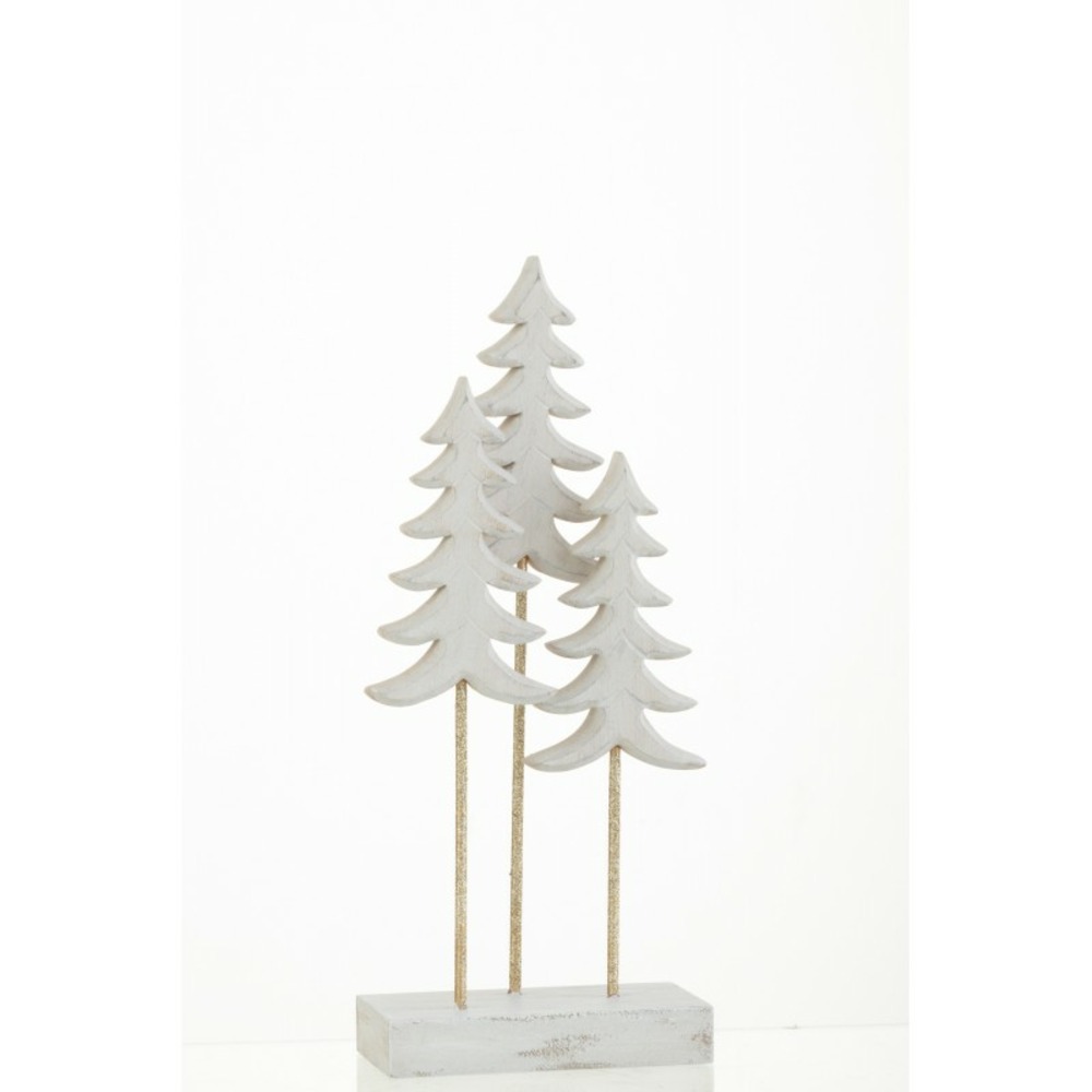 Sapins de noël décoratif sur pied en bois blanc 28.5x12.5x6 cm