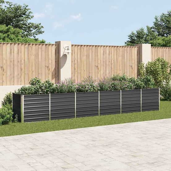 Bac potager haut acier galvanisé jardin anthracite 480x80x77 cm