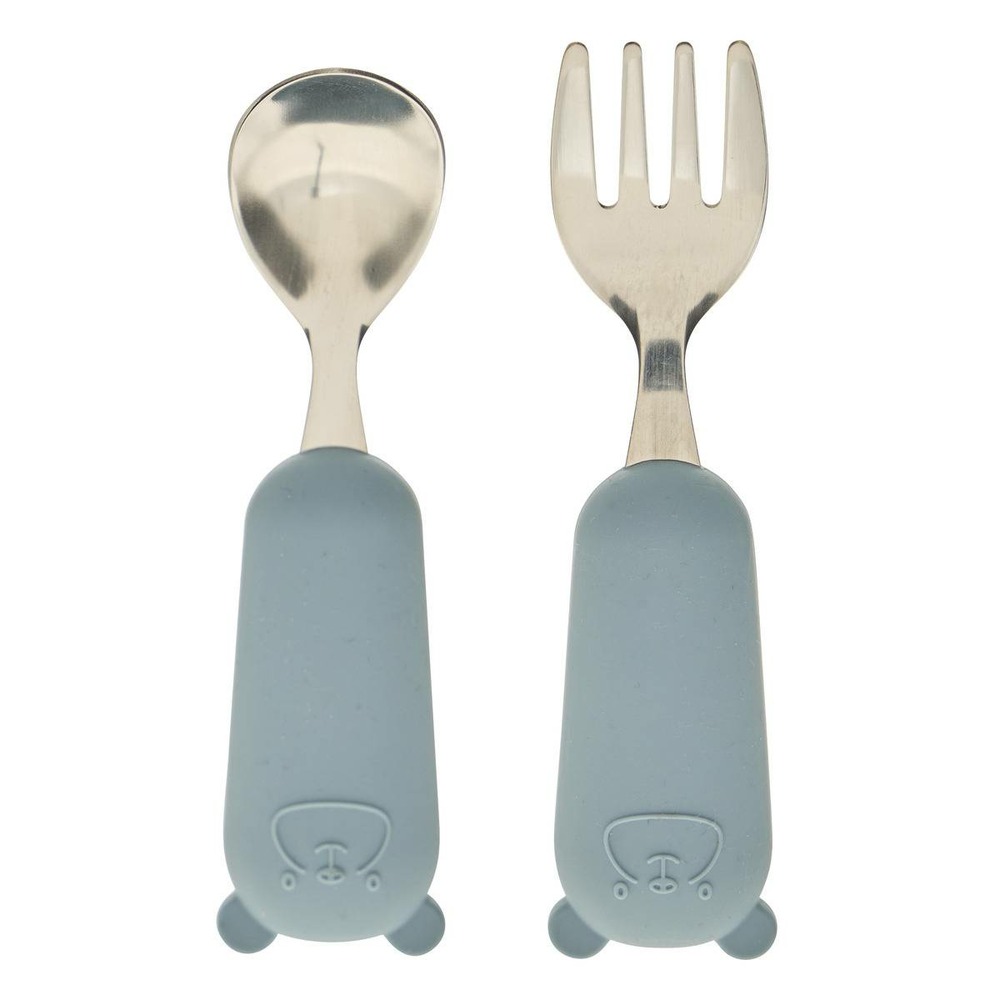 Set couverts cuillère et fourchette yum l.16,5cm bleu