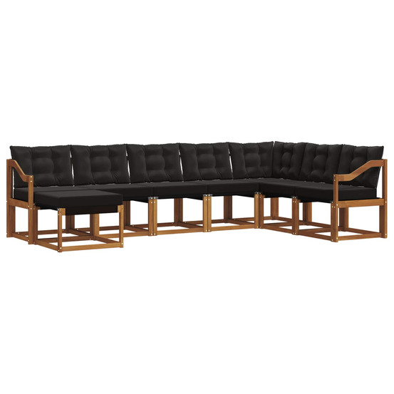 Ensemble de canapés d'extérieur 8 pcs naturel et noir