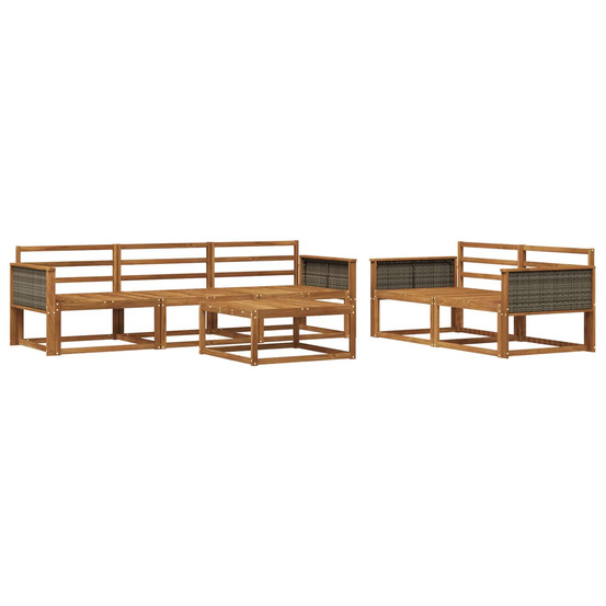 Ensemble de canapés d'extérieur 6 pcs naturel