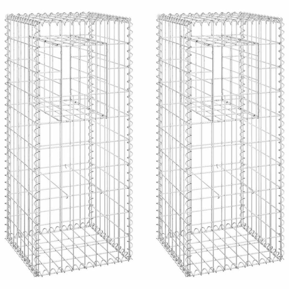 Poteaux à panier de gabion 2 pcs 40x40x100 cm fer