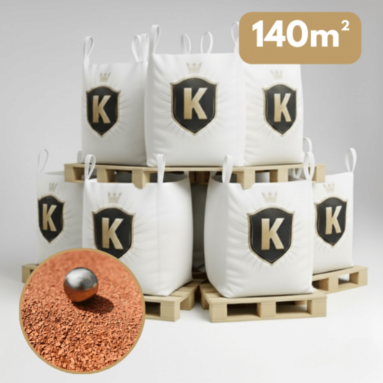 Sable stabilisé rouge 0/6 mm – pack 7 big bag +/- 1,5t – pétanque