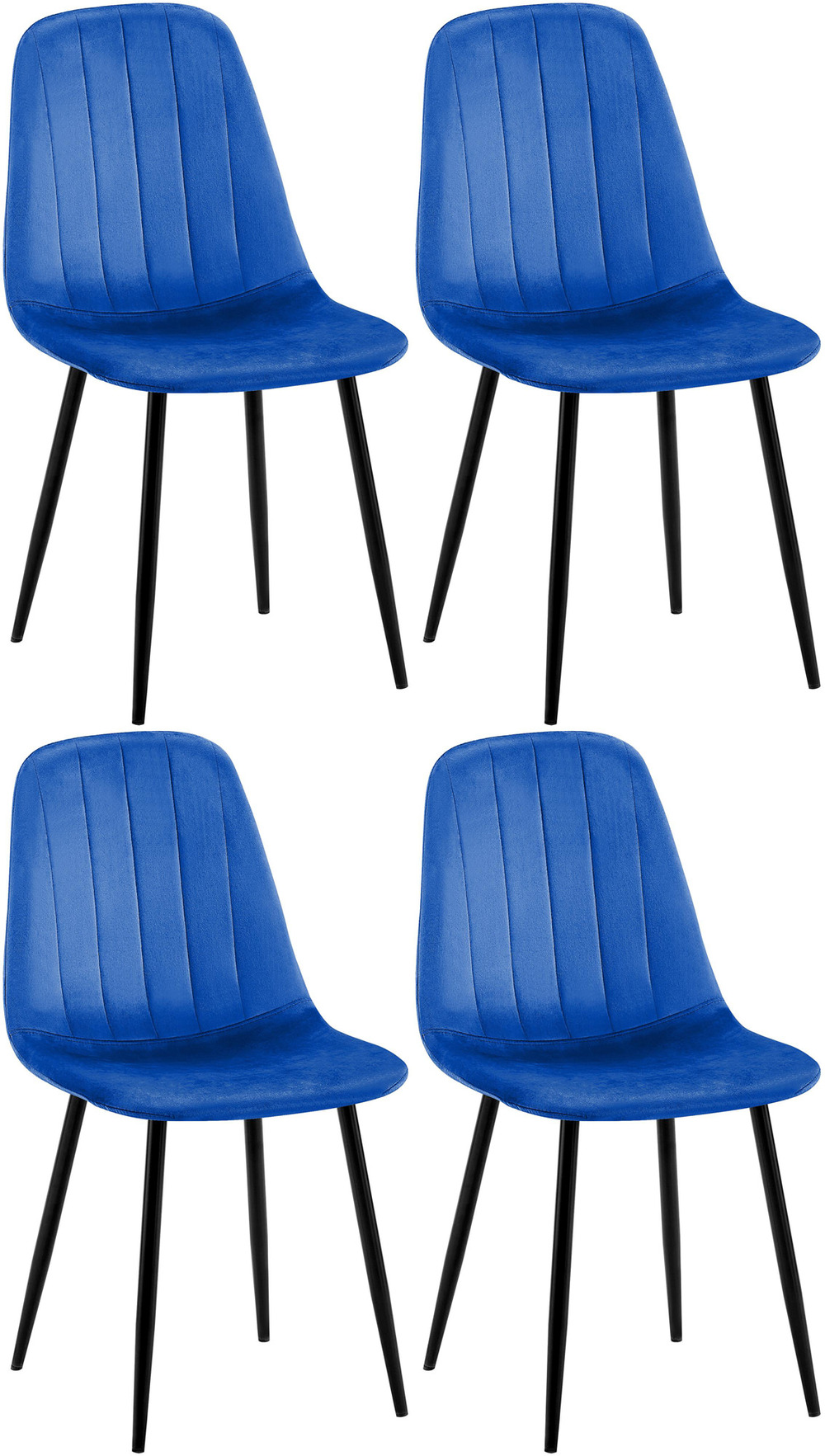 Lot de 4 chaises de salle à manger baxter en velours