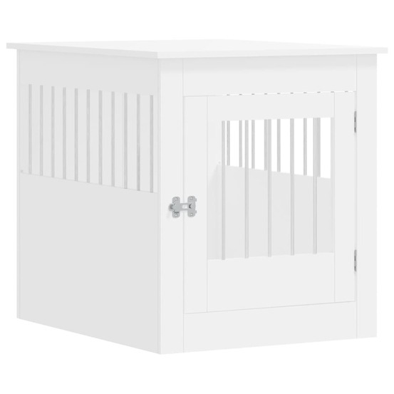 Meuble de cage pour chiens blanc 64,5x80x71cm bois d'ingénierie