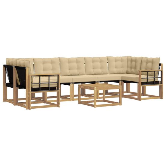 Ensemble de canapés d'extérieur 8 pc blanc et beige