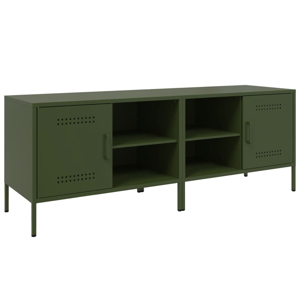 Meubles tv 2 pcs vert olive 68x39x50,5 cm acier