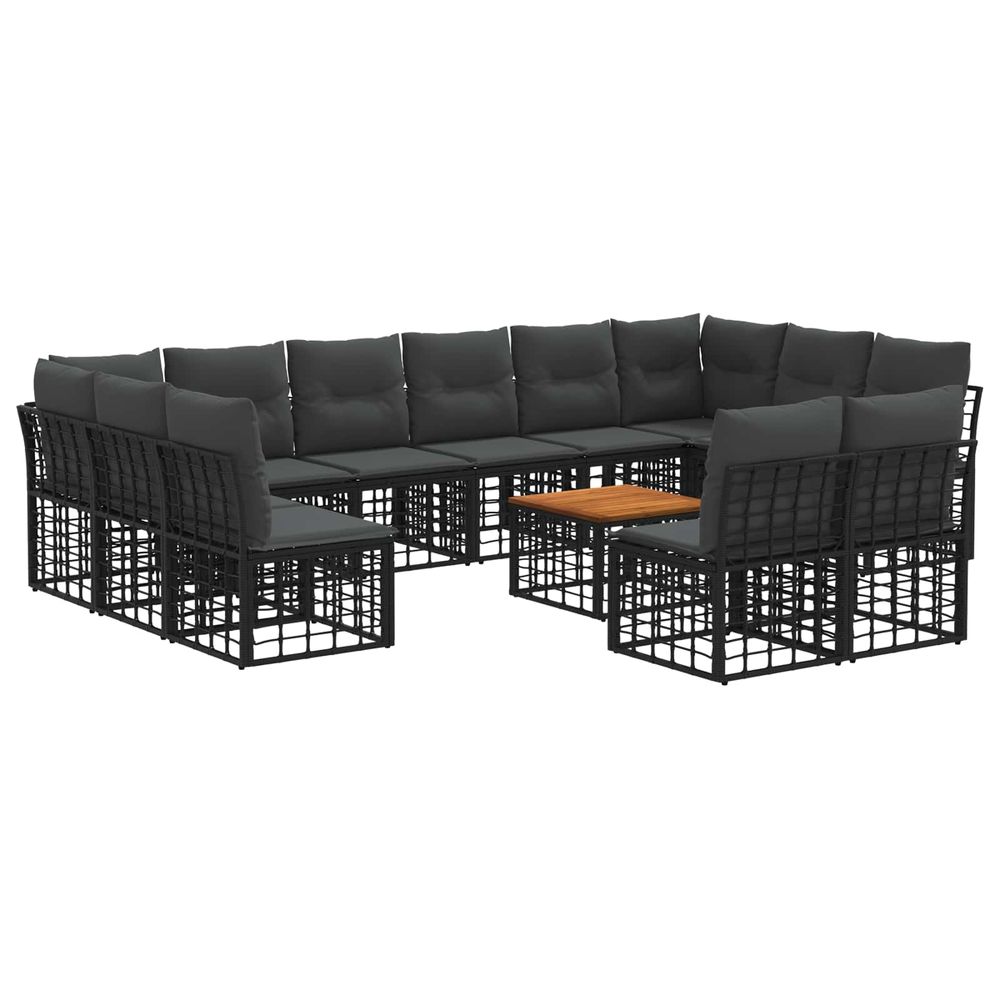 Ensemble de canapés d'extérieur 13 pc noir et gris foncé
