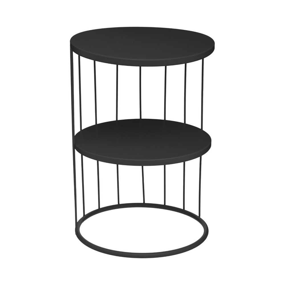 Table d'appoint design et originale en métal noir h 52 cm
