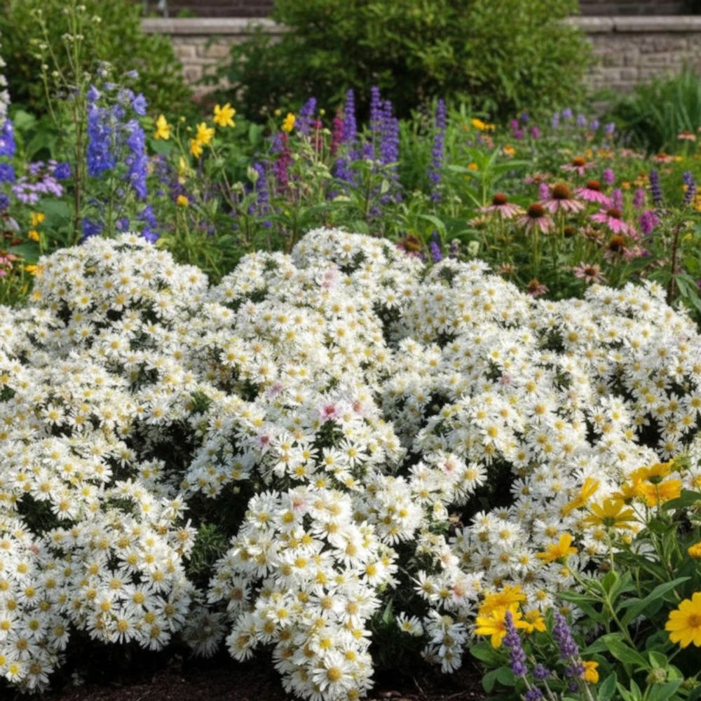 Aster d'automne snowsprite, aster dumosus lot de 9 godets