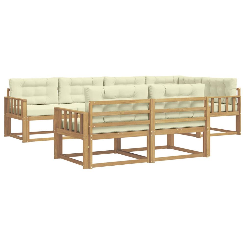 Ensemble de canapés d'extérieur 6 pc blanc et crème polyester
