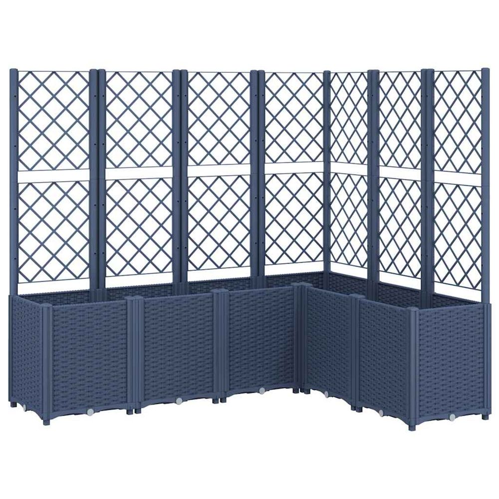 Jardinière d'extérieur avec treillis bleu gris 160x120x140 cm pp