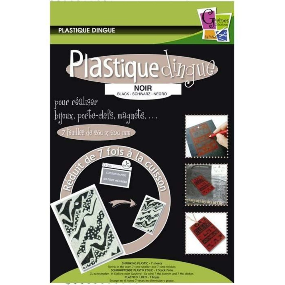 Plastique fou 7 feuilles 26,2 x 20,2 cm - noir