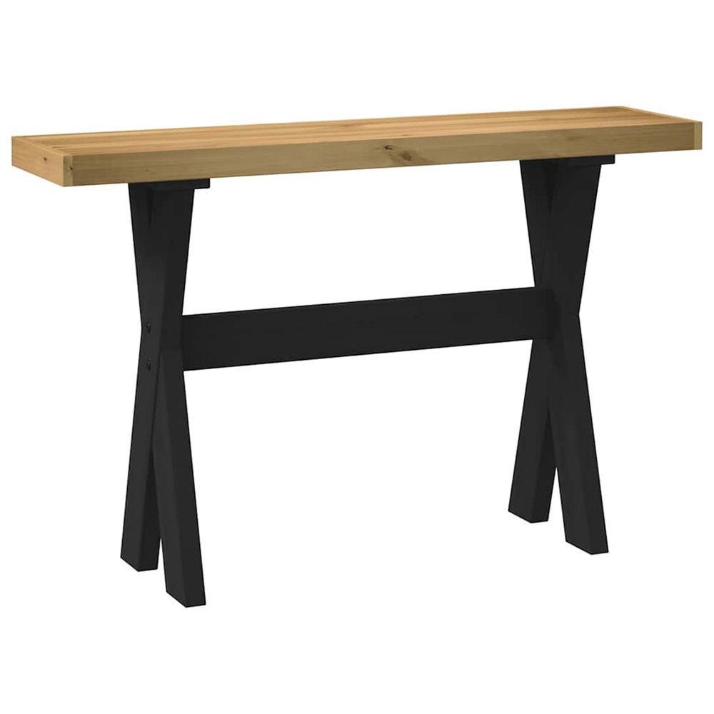 Table console noain pieds en forme de x 120x30x75 cm massif pin
