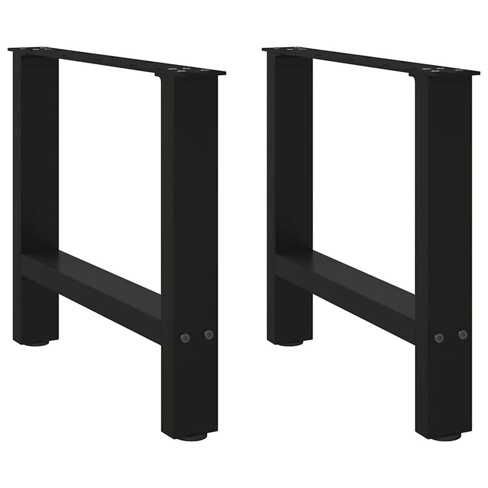 Pieds de table basse noir 2 pièces 60 x (42-43) cm acier
