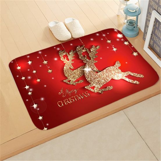 Tapis de noël - couple de rennes