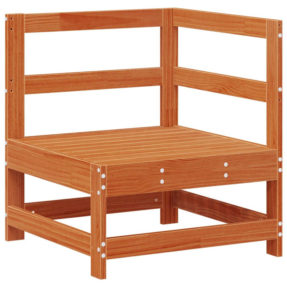 Canapé d'angle de jardin pin massif brun ciré 62 x 62 x 70,5 cm