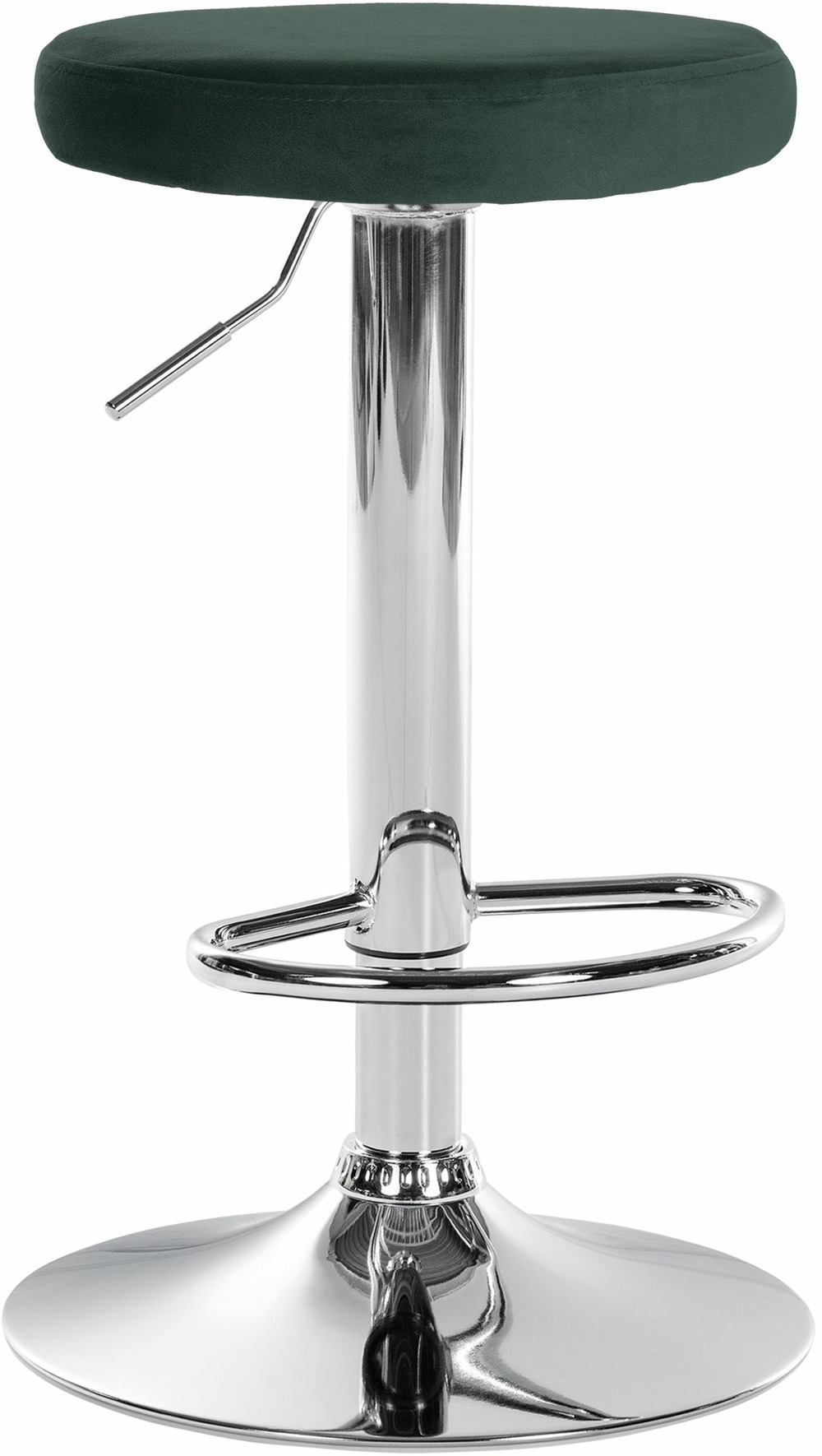 Tabouret de bar ponte velours chrome
