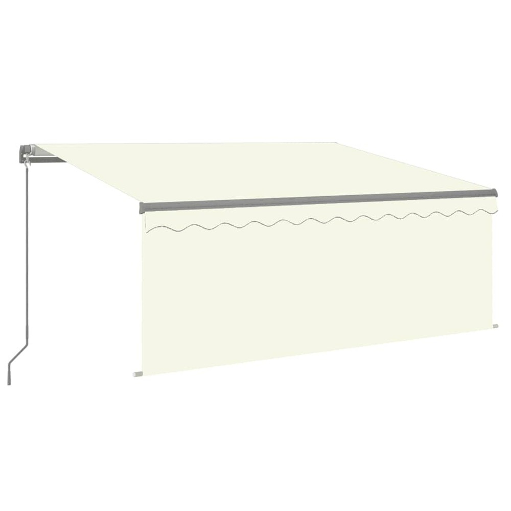 Auvent manuel rétractable avec store et led 3x2,5 m crème
