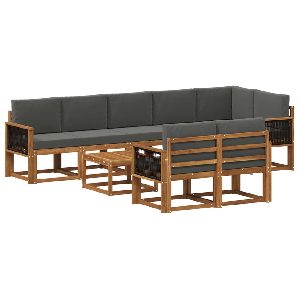 Ensemble de canapés d'extérieur 9 pcs naturel et anthracite